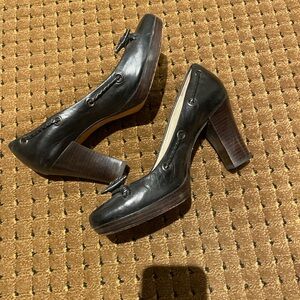 Cole Haan Black Heels with Brown Details